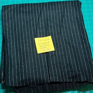 Pinstripe brushed black suiting wool